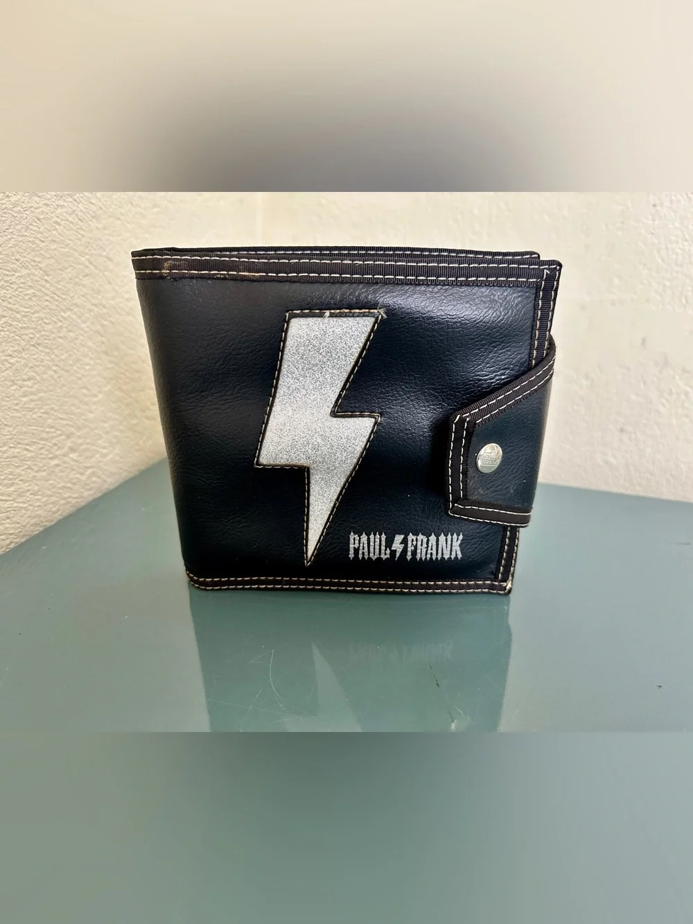 VTG Y2K Paul Frank Lightning Bolt CD Holder Wallet Glitter Vinyl Case 2000s READ